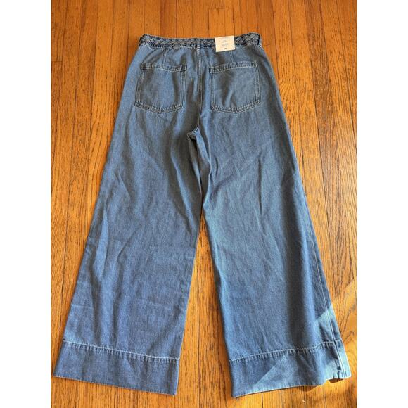 H&M Jeans Womens 14 Wide High Waist Wide Leg Braided Waist 20% Recycled 1266758 - Picture 6 of 6